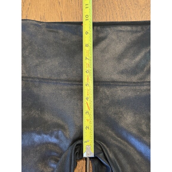 Spanx Faux Leather Leggings Women’s Size M Black Glossy Coated High Waist - Picture 9 of 11